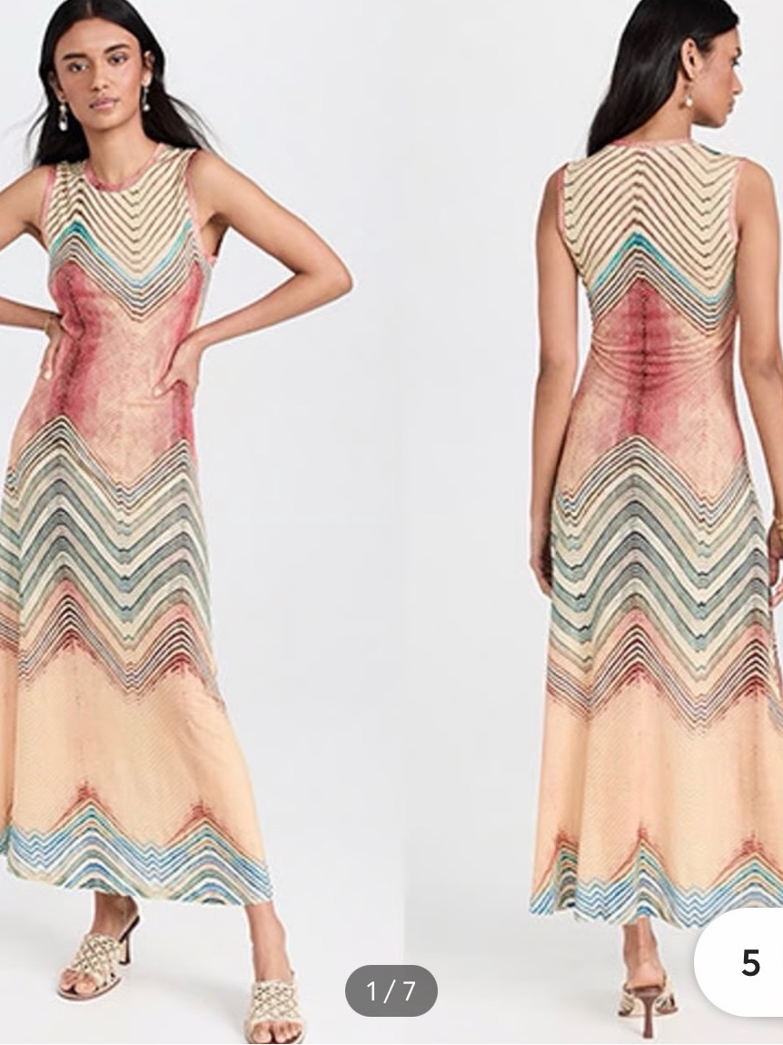 Ulla Johnson Opal Chevron Maxi Dress In Crystal Opal
